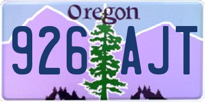 OR license plate 926AJT