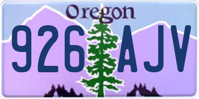 OR license plate 926AJV