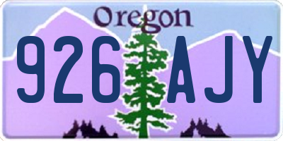 OR license plate 926AJY