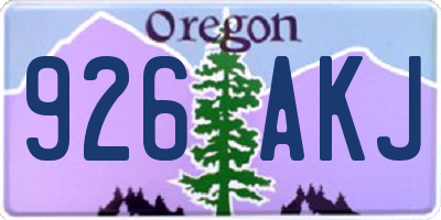 OR license plate 926AKJ
