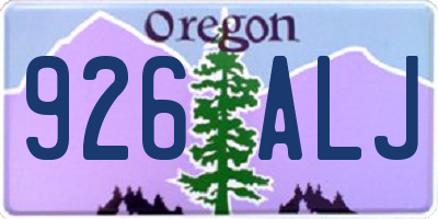 OR license plate 926ALJ