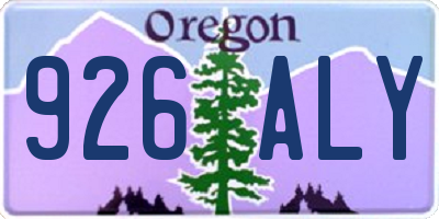 OR license plate 926ALY