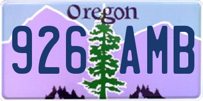 OR license plate 926AMB