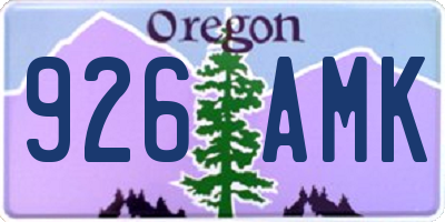 OR license plate 926AMK