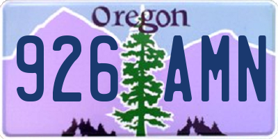 OR license plate 926AMN