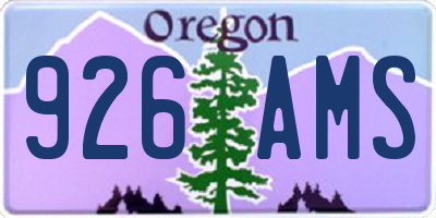 OR license plate 926AMS