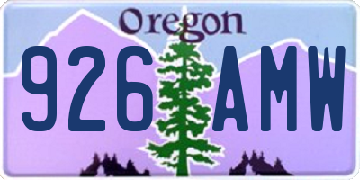 OR license plate 926AMW