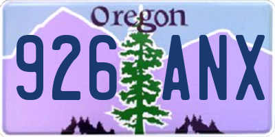 OR license plate 926ANX
