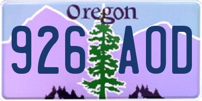 OR license plate 926AOD
