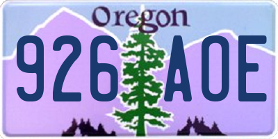 OR license plate 926AOE