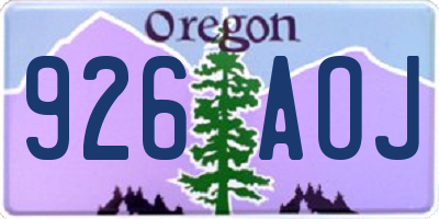 OR license plate 926AOJ