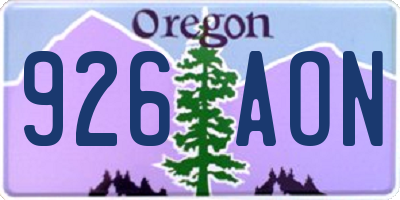OR license plate 926AON