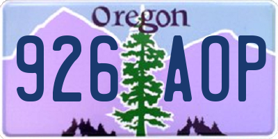 OR license plate 926AOP