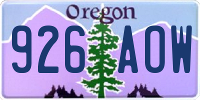 OR license plate 926AOW