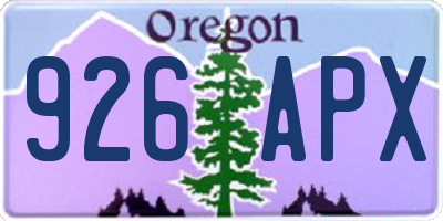 OR license plate 926APX