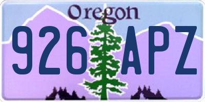 OR license plate 926APZ