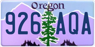 OR license plate 926AQA