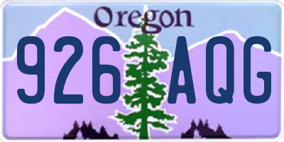 OR license plate 926AQG