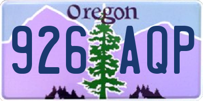 OR license plate 926AQP