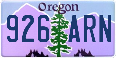 OR license plate 926ARN