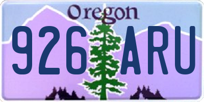 OR license plate 926ARU
