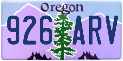 OR license plate 926ARV