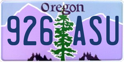 OR license plate 926ASU
