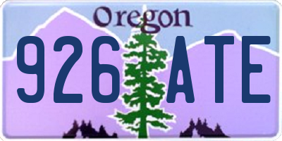OR license plate 926ATE