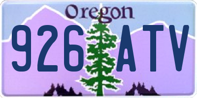 OR license plate 926ATV