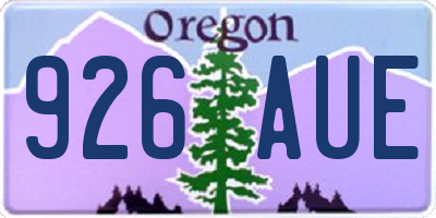 OR license plate 926AUE