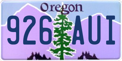 OR license plate 926AUI
