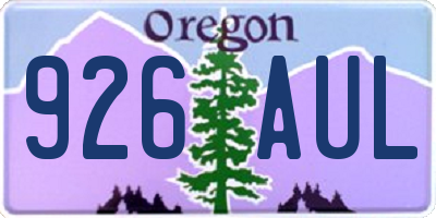 OR license plate 926AUL