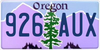 OR license plate 926AUX