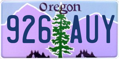 OR license plate 926AUY