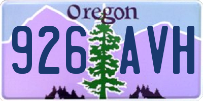 OR license plate 926AVH