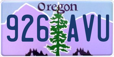 OR license plate 926AVU