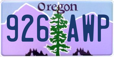 OR license plate 926AWP