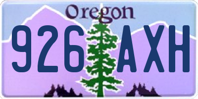 OR license plate 926AXH