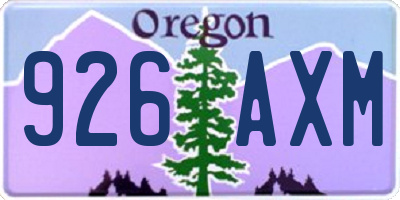 OR license plate 926AXM