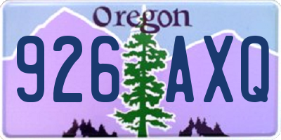 OR license plate 926AXQ