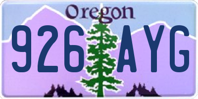 OR license plate 926AYG