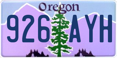 OR license plate 926AYH