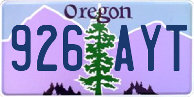 OR license plate 926AYT
