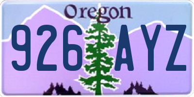 OR license plate 926AYZ