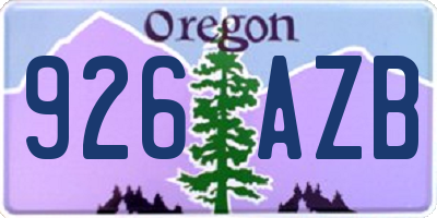OR license plate 926AZB