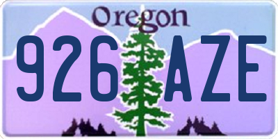OR license plate 926AZE