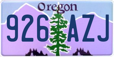 OR license plate 926AZJ