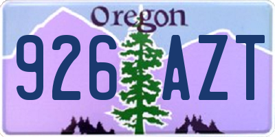 OR license plate 926AZT