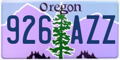 OR license plate 926AZZ