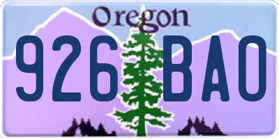 OR license plate 926BAO